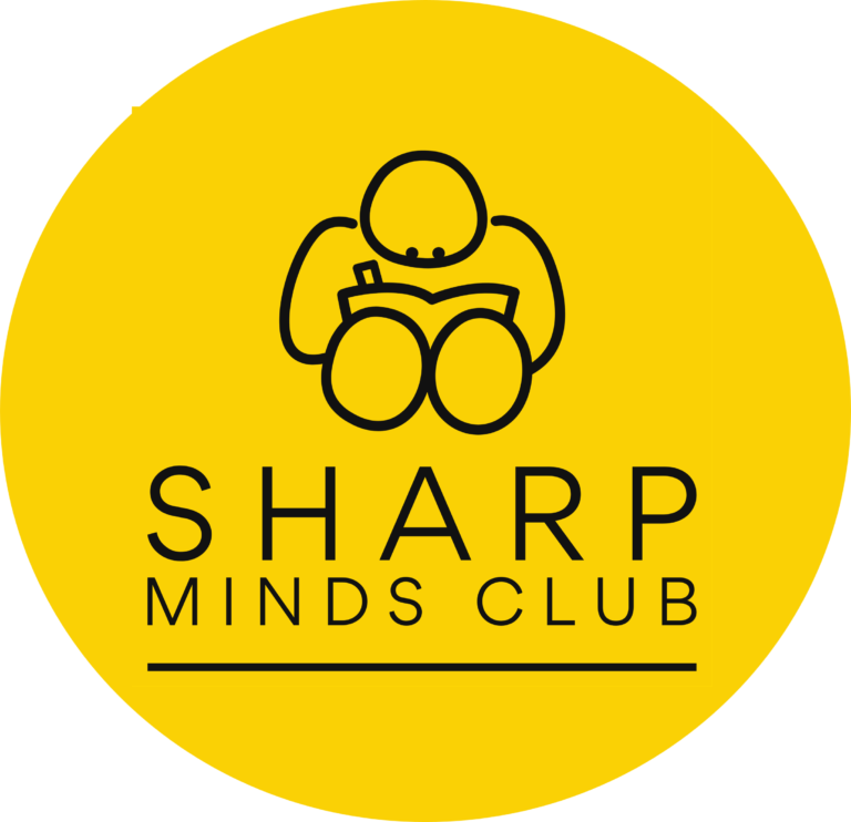 Sharp Minds Club logo, puzzle and brain-training brand for adults and lifelong learners